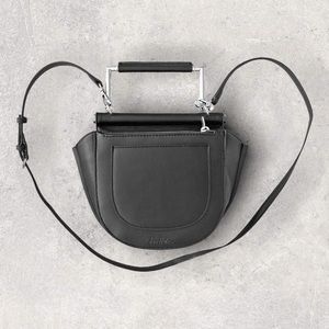 SAME EDELMAN Black Mia Half Moon Crossbody Bag